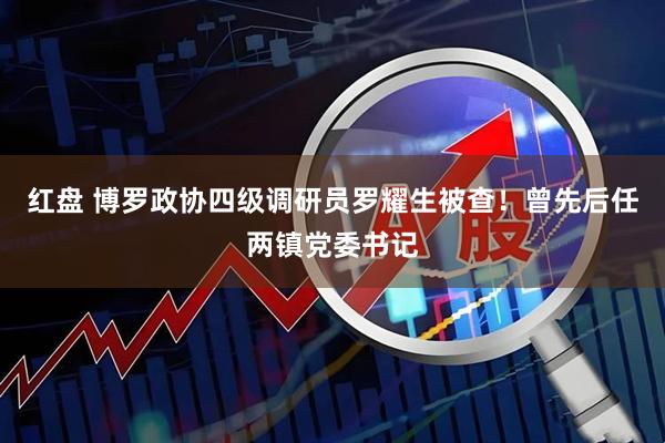 红盘 博罗政协四级调研员罗耀生被查！曾先后任两镇党委书记